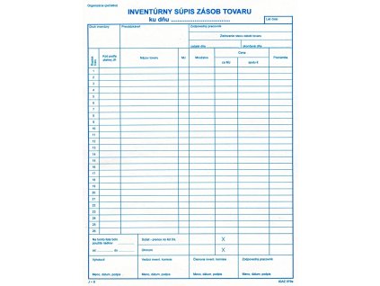 Inventúrny súpis zásob tovaru 079