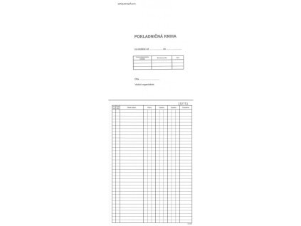Pokladničná kniha, A4, číslovaná priepisová, 50x2 listy, samoprepis