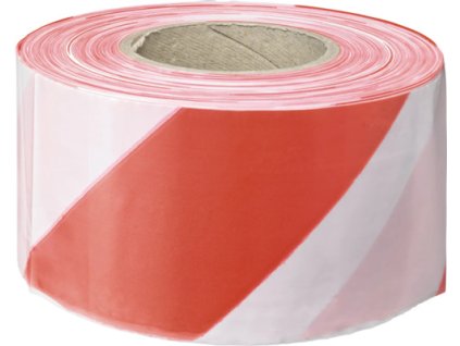 Páska výstražná červ/biela 75mmx300m