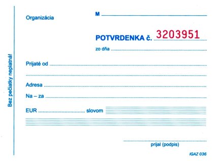 Potvrdenka s juxtou 3x25 samoprepis 036