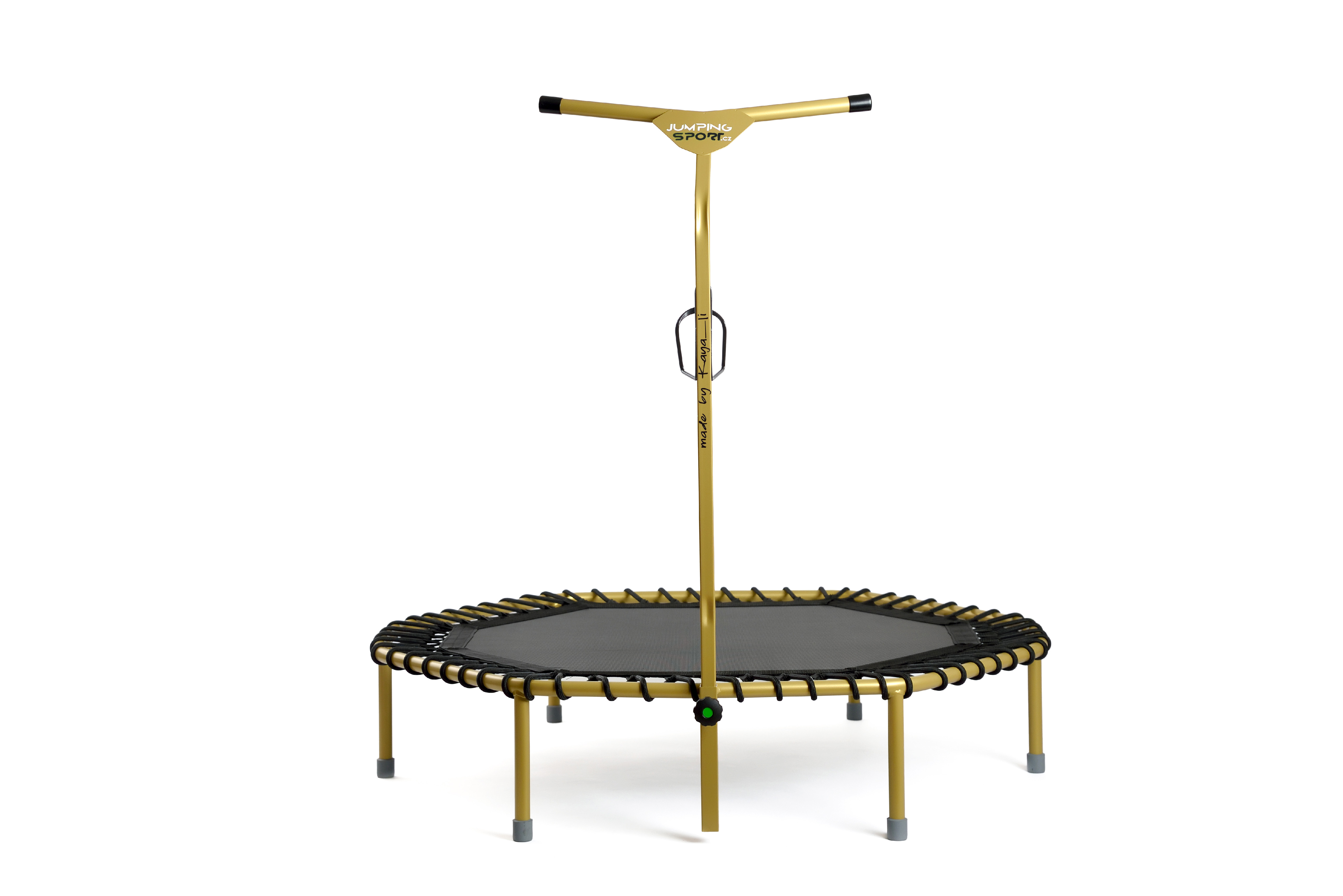 JumpingSPORT trampoline made by KAYALI in gold JumpingSport