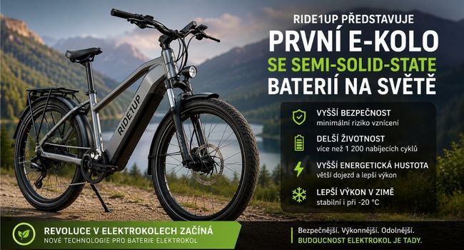 Ride1Up představuje první elektrokolo se semi-solid-state baterií. Začíná nová éra elektrokol?