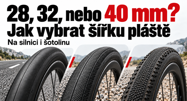 28, 32, nebo 40 mm? Jak vybrat šířku pláště na silnici a šotolinu