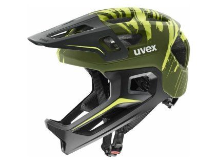 Dětská helma Uvex React Jr Fullface dark olive mat