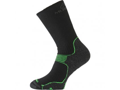 LASTING WSB ponožky z merino vlny černo-zelené (Varianta L)