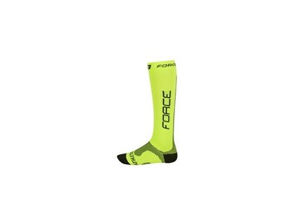 ponožky FORCE ATHLETIC PRO KOMPRES fluo-černé L-XL