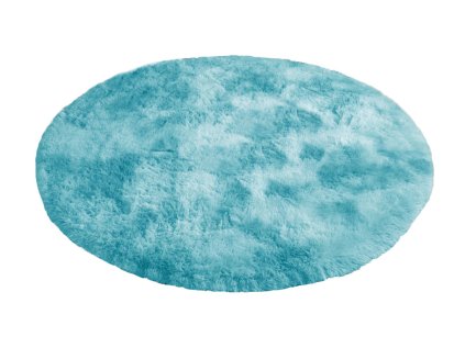 Modrý okrúhly shaggy koberec Ombre