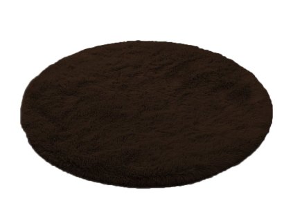 Tmavohnedý okrúhly shaggy koberec Lana