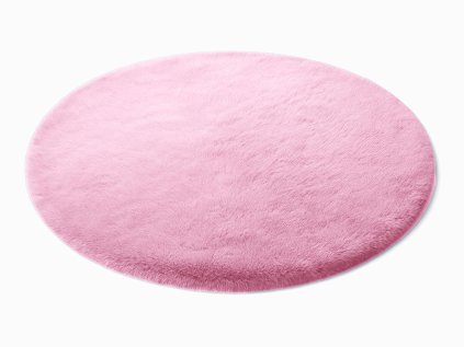 Ružový okrúhly koberec Rabbit