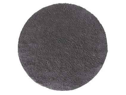 Okrúhly antracitový shaggy koberec Kamel