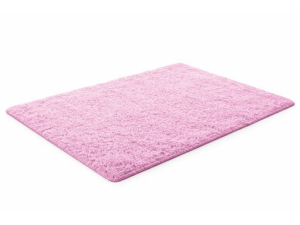 Ružový obdĺžnikový shaggy koberec Lana
