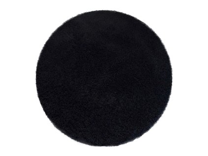 Čierny okrúhly koberec Alpaka