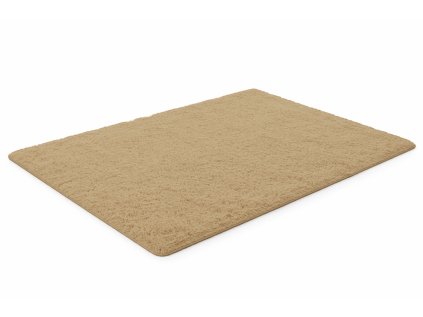 Hnedý obdĺžnikový shaggy koberec Lana