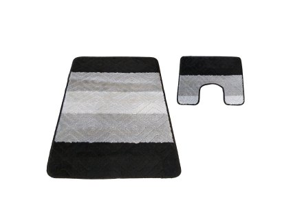 Kúpeľňová sada koberčekov s výrezom Montana 03N - čierna