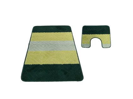 Kúpeľňová sada koberčekov s výrezom Montana 03N - zelená