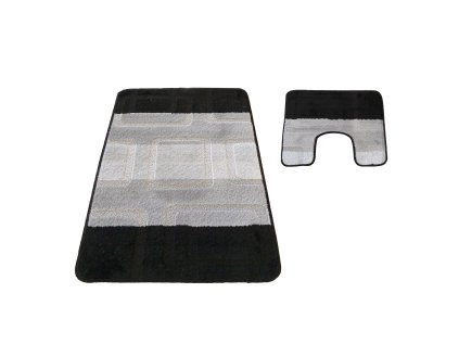 Kúpeľňová sada koberčekov s výrezom Montana 04N - čierna