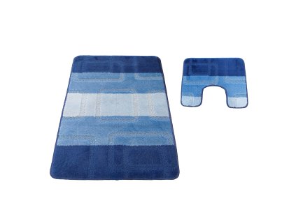 Kúpeľňová sada koberčekov s výrezom Montana 04N - modrá
