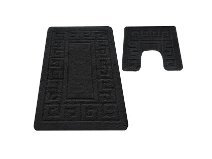 Kúpeľňová sada koberčekov s výrezom Montana Ethnic - čierna