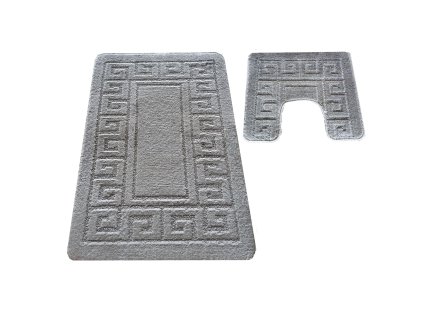 Kúpeľňová sada koberčekov s výrezom Montana Ethnic - sivá