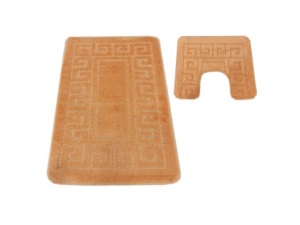 Kúpeľňová sada koberčekov s výrezom Montana Ethnic -  lososová