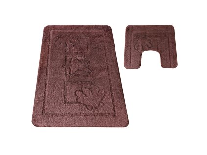 Kúpeľňová sada koberčekov s výrezom Maritime - hnedá