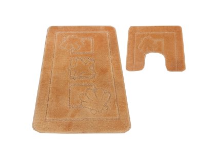 Kúpeľňová sada koberčekov s výrezom Maritime - lososová