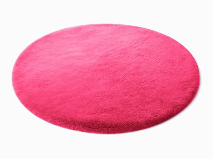 Tmavoružový okrúhly koberec Rabbit