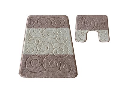 Kúpeľňová sada koberčekov s výrezom Sile - béžová