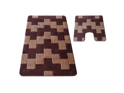 Kúpeľňová sada koberčekov s výrezom Bornova XL - hnedá