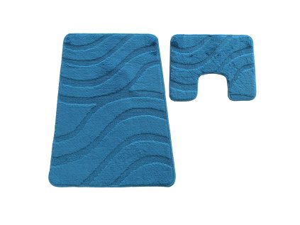 Kúpeľňová sada koberčekov s výrezom Symphony Ink Blue
