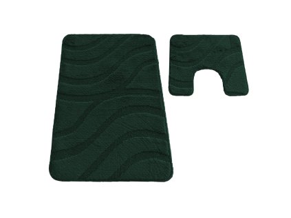 Kúpeľňová sada koberčekov s výrezom Symphony - tmavozelená