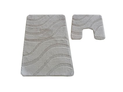 Kúpeľňová sada koberčekov s výrezom Symphony Sand Grey