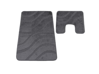Kúpeľňová sada koberčekov s výrezom Symphony - tmavosivá