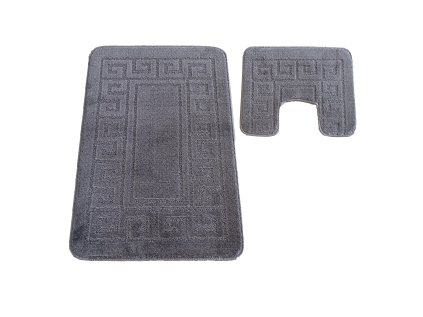 Kúpeľňová sada koberčekov s výrezom Montana Ethnic - tmavosivá