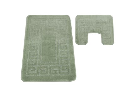 Kúpeľňová sada koberčekov s výrezom Montana Ethnic - svetlozelená