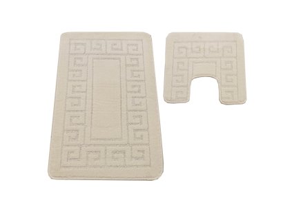 Kúpeľňová sada koberčekov s výrezom Montana Ethnic - krémová