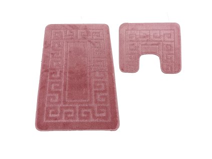 Kúpeľňová sada koberčekov s výrezom Montana Ethnic - ružová