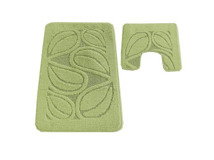 Kúpeľňová sada koberčekov s výrezom Flora - svetlozelená