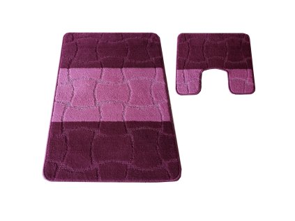 Kúpeľňová sada koberčekov s výrezom Sariyer XL - tmavoružová
