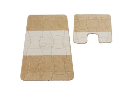 Kúpeľňová sada koberčekov s výrezom Sariyer XL - svetlá béžová