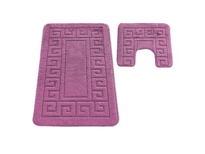 Kúpeľňová sada koberčekov s výrezom Montana Ethnic - tmavoružová