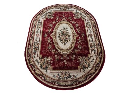 Červený oválny koberec s orientálnym vzorom Exclusiv 04 N