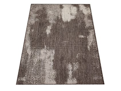 Hnedý obojstranný koberec z lana s abstraktným vzorom Zara 10