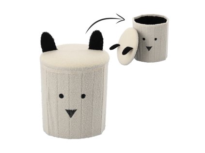 Taburetka s úložným priestorom Teddy - biela