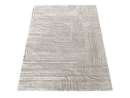 Béžový koberec s geometrickým vzorom Serenity 01