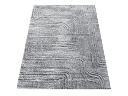 Sivý koberec s geometrickým vzorom Serenity 01