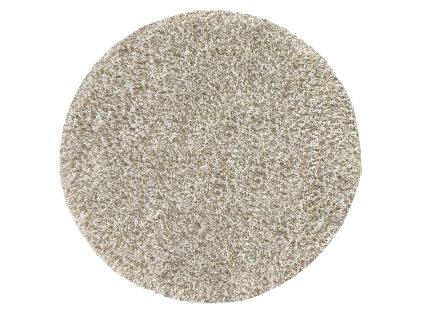 Krémový okrúhly shaggy koberec Camel