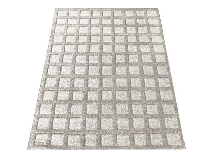 Béžový koberec s geometrickým vzorom Serenity 03