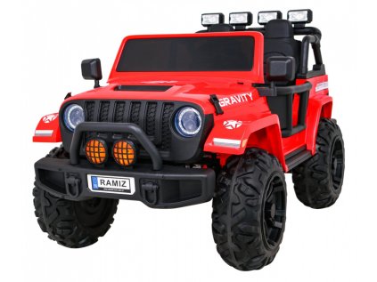 GRAVITÁCIA Silné červené vozidlo