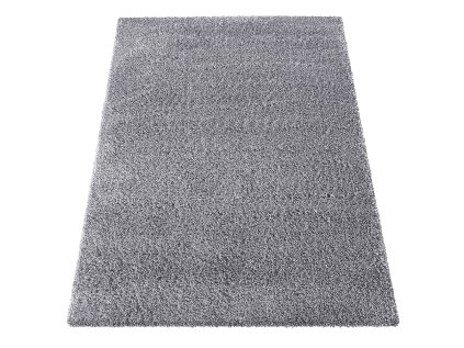Sivý jednofarebný shaggy koberec Santo